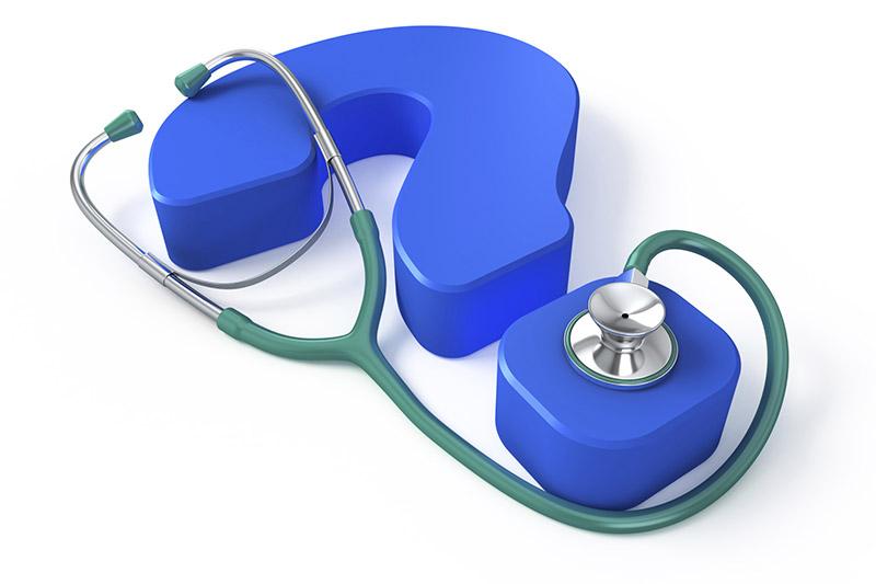 Stethoscope on a question mark